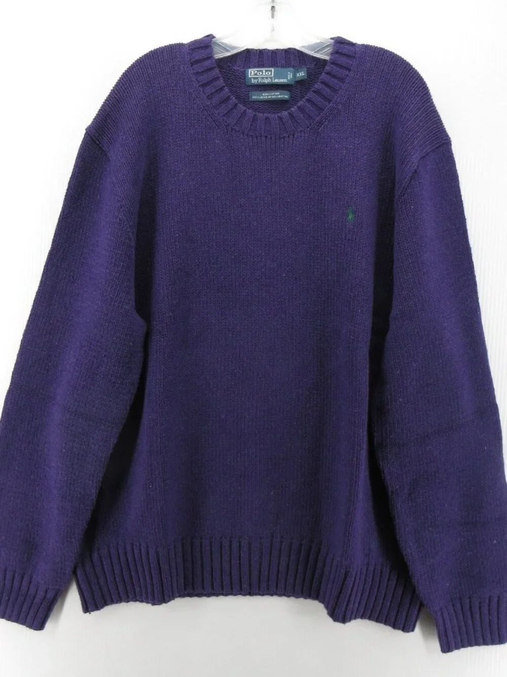 VGT Polo Ralph Lauren Sweater XXL Purple Pullover Ribbed Chunky Pony